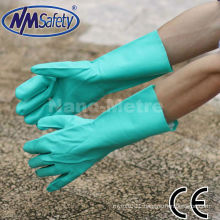 NMSAFETY long green nitrile industrial glove waterproof